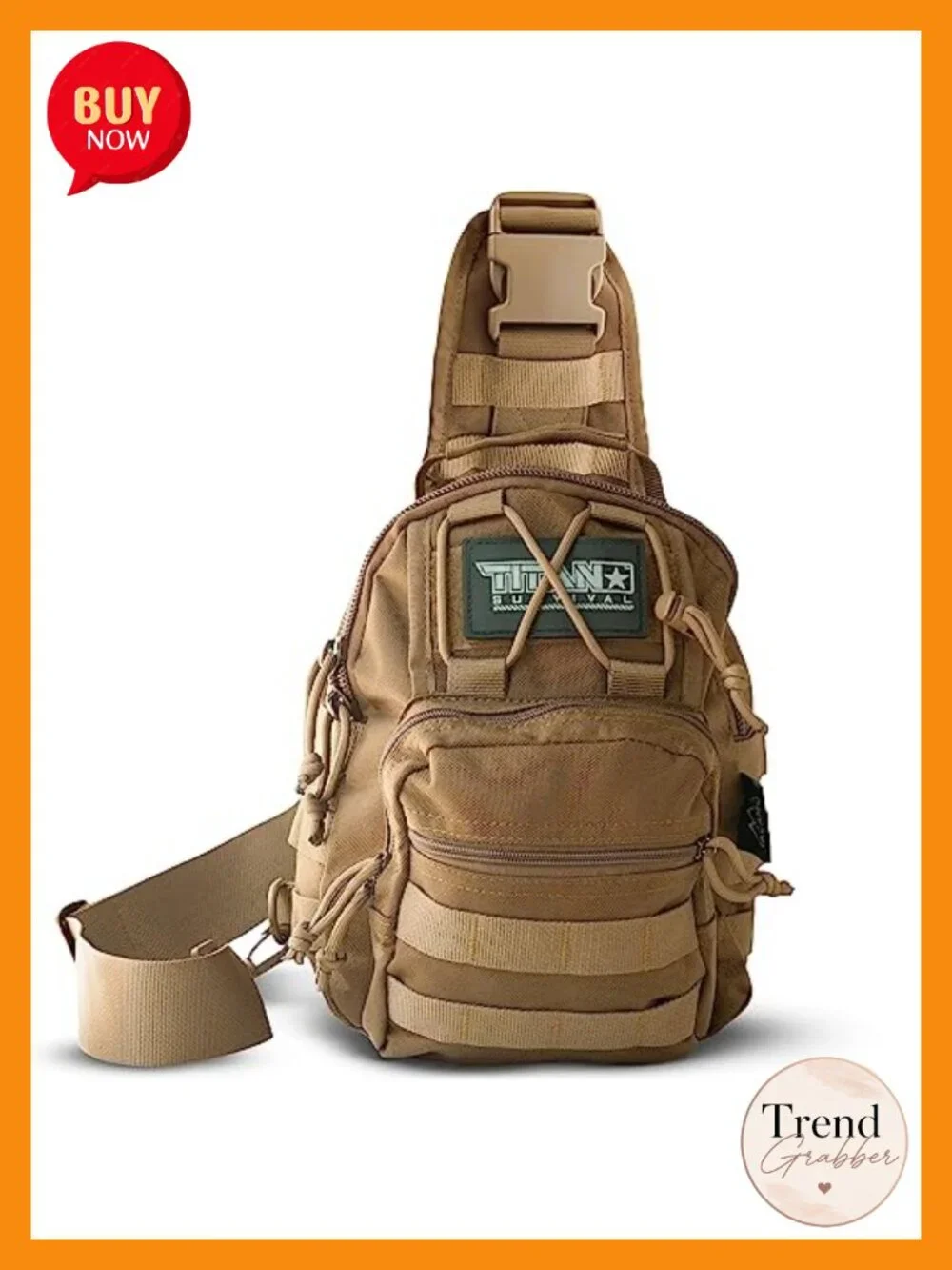 Tactical Crossbody Sling Bag 10L EDC Shoulder Pack Nylon